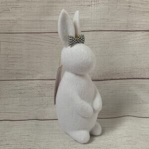 Bella Lux Spring Collection White Fuzzy Easter Bunny Rabbit with Rhinestone Bow